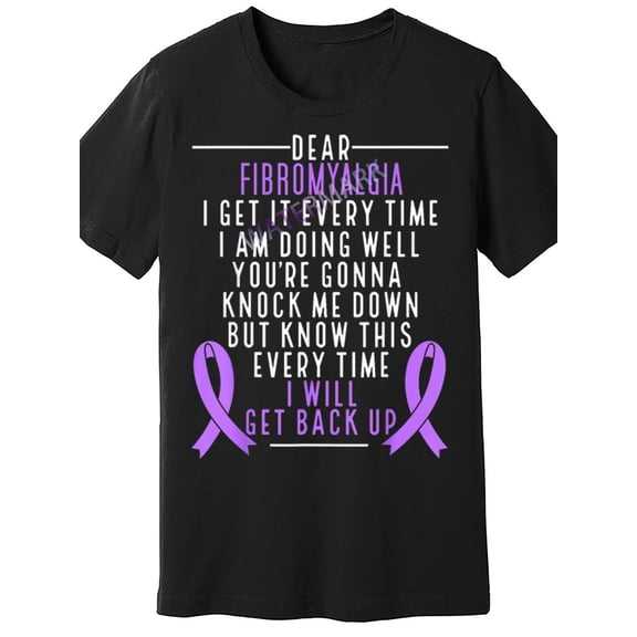 Fibro Warrior I will get back up Fibromyalgia Awareness 932651 funny Men'S Short Sleeve T-shirt black AM