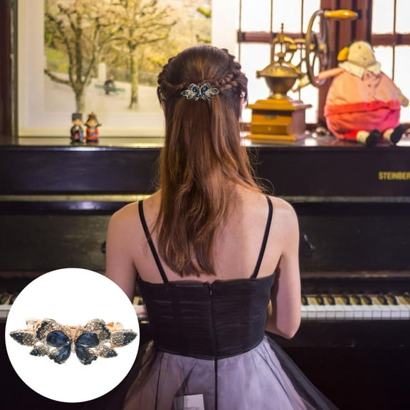 WHAMVOX  Hair Clips for Women Accessories Rhinestone Sparkly Small Bride Purple