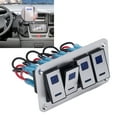 thumbnail image 4 of 4 Gang Rocker Switch, Brushed Process Blue Backlight Marine Boat Rocker Switch With DIY Stickers For Cars RVs Buses Trailers UTV, 4 of 8