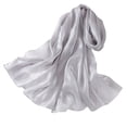 thumbnail image 2 of Lumtrix Sheer Shawl for Women 78 In Long Silky Solid Color Wrap Lightweight Dress Party Scarf Silver One Size, 2 of 3