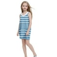 thumbnail image 5 of Juslio Dresses for Girls Knee Length Sleeveless Pockets Casual Summer Beach A-line Blue Halter Dress, 5 of 5