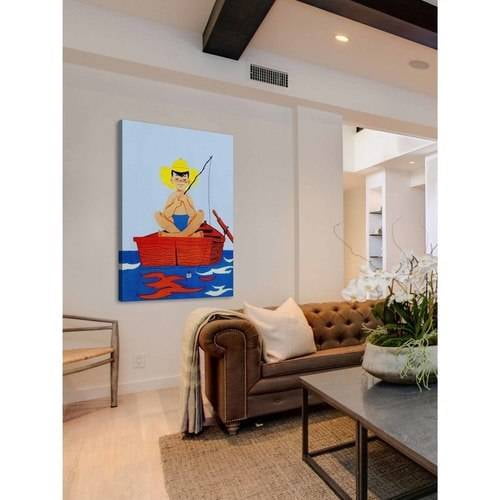 Marmont Hill "Fishing Alone" by Curtis Painting Print on Canvas