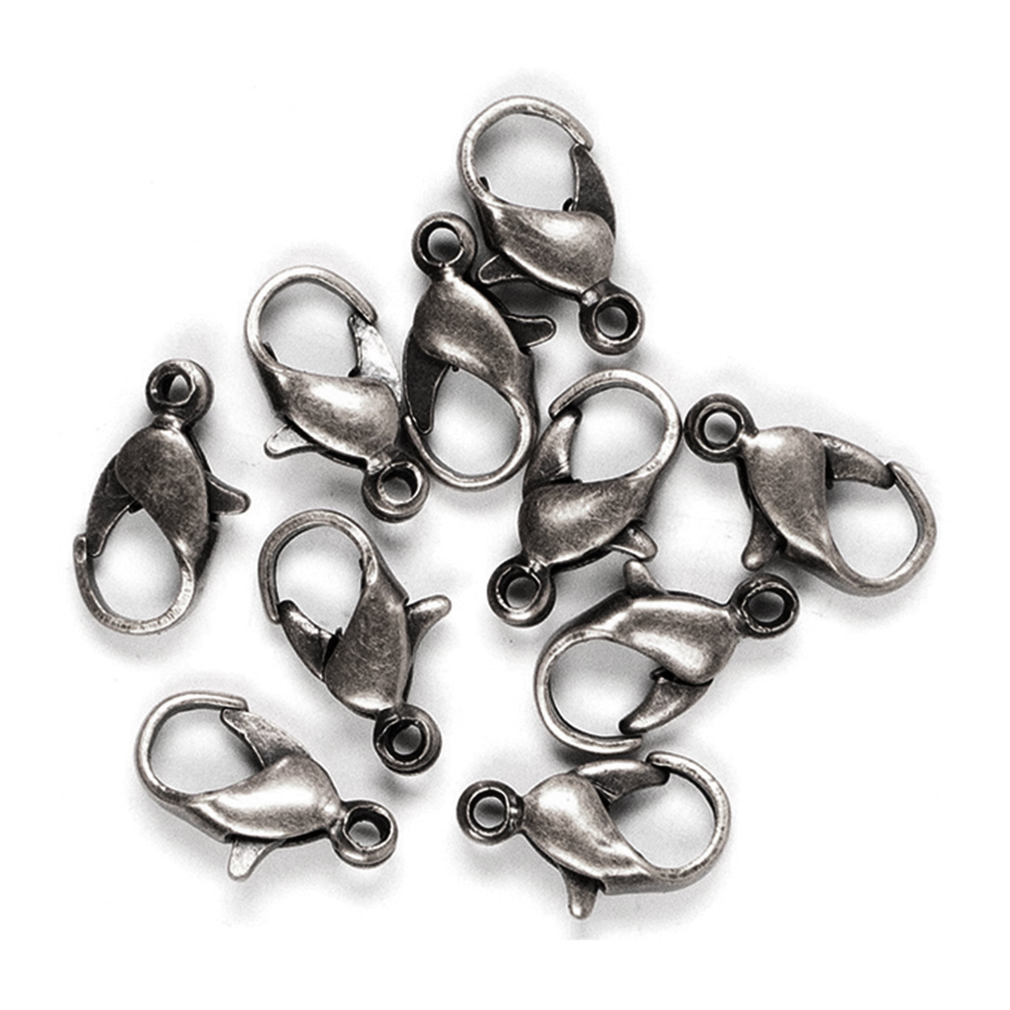 Lobster clasps for jewellery making Black Nickel or Silver finishes  Packs of 3 