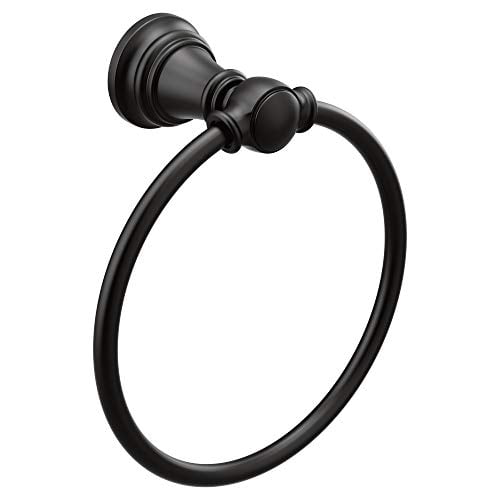Moen YB8486BL Weymouth Towel Ring, Matte Black