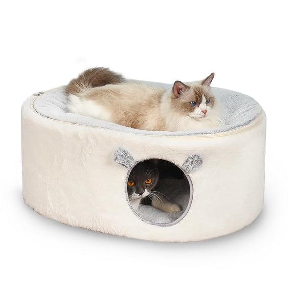 Cama para Gatos Zoratoo Cueva Esponjosa Casa Cerrada para Gatos de Interior