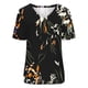 thumbnail image 4 of Camisetas con estampado floral con cuello en V para mujer Blusas femeninas cómodas a la moda Tops OAVQHLG3B Store  lin121212, 4 of 4