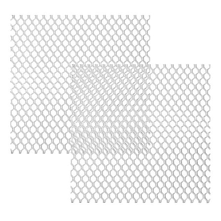 Uxcell 4"L x 4"W Perforated Metal Sheets, 2Pcs 20Ga 5x8mm Hexagon Hole Aluminum Mesh Expanded Perforated Plate for Ventilation Filtration Dryer Vent Grill Guard Screen, Silver Tone