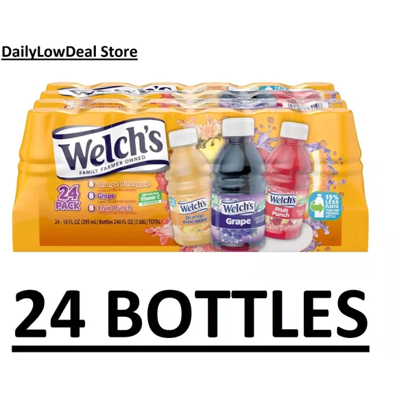 24 PACK - Welch's Variety Pack Grape, Fruit Punch, Orange Pineapple (10 fl. oz.)