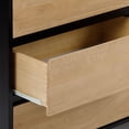 thumbnail image 4 of Plank+Beam Solid Wood Scandinavian 6-Drawer Dresser with MDF, Black/Blonde, 4 of 9