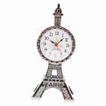 thumbnail image 3 of Despertador Torre Eiffel, decoración para el hogar, portátil, versátil, para dormitorio, mesilla de noche, estilo rústico. Oro negro, 3 of 8