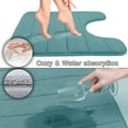 thumbnail image 3 of LAICAIW Memory Foam Toilet Bath Mat U-Shaped, Soft and Comfortable, Water Absorption, Non-Slip, Thick, Machine Wash, Easier to Dry for Bathroom Commode Contour Rug, 24 X 20 Inch, Egg Shell Blue, 3 of 7