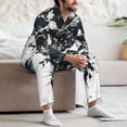 thumbnail image 7 of Fotbe Abstract Eagle Ink Pattern Long Sleeve Pajama Set for Men,Sleepwear Set,2-piece Loungewear Set,Soft PJs Comfy Nightwear with Pockets-Large, 7 of 7