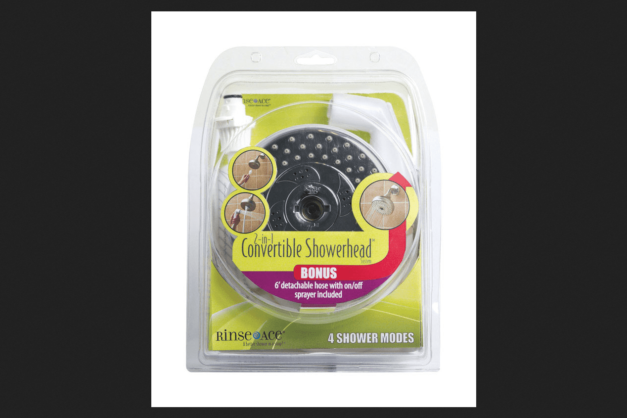 Rinse Ace 2in1 Polished 4 settings Convertible Showerhead 2.5 gpm