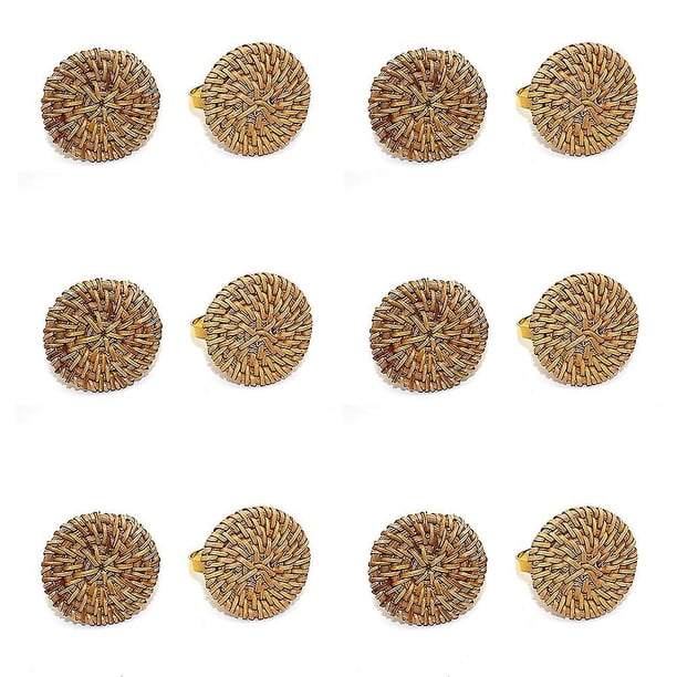 12 anillos para servilletas tejidos, servilleteros rústicos hechos a mano de ratán, anillos para servilleta trenzados Holde