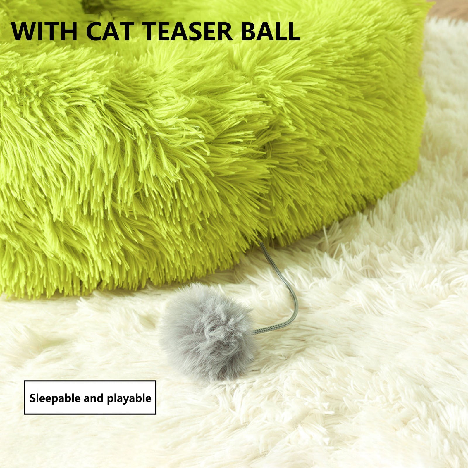 Matoen Medium Small Dog Bed Washable - Triangle Pet Bed for Indoor Cats with Bolster Soft Cuddle Bed for Puppies with Slip-Resistant Bottom, 27.5 inches