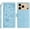 Blue, variant on For IPhone 14 Pro 6.1-inch Wallet Case For Women Men Multi-Card Slots Butterfly Pattern  Wristlet Leather Phone Case,Black,For iPhone 14 Pro