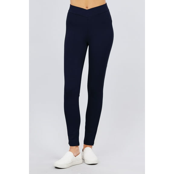 Mid-rise Ponte Pants Navy S