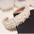 thumbnail image 3 of Pearl Headbands For Women White Bling Faux Pearl Rhinestones Hairbands Bridal Hair Hoop, 3 of 5