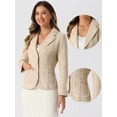 thumbnail image 2 of DARING DIVA Women's Notch Lapel Long Sleeve Elegant Business Jacket S Apricot, 2 of 6