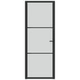thumbnail image 3 of vidaXL Interior Door 29.9"x79.3" Black Matt Glass and Aluminum, 3 of 6