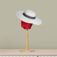 thumbnail image 4 of Présentoir de Chapeaux Tête de Mannequin Modèle Mode Dessus de Table Étagère de Rangement avec Base Haute Rouge, 4 of 6