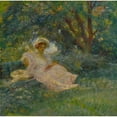 thumbnail image 2 of Gaston La Touche 12x12 Black Ornate Wood Framed Double Matted Museum Art Print Titled: Under Trees, 2 of 5
