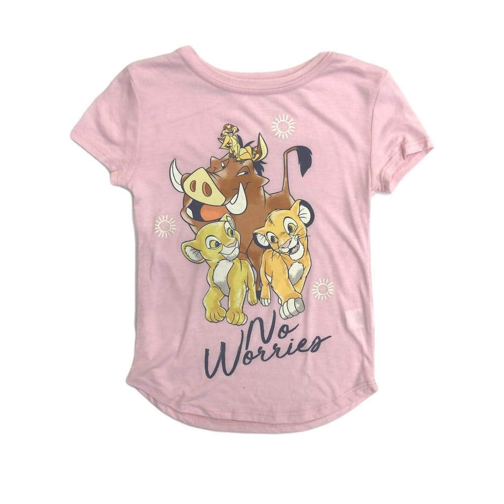 Disney - Disney Lion King Toddler Girls Pink Simba No Worries T-Shirt ...