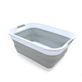 thumbnail image 1 of SAMMART Cesta plegable de plástico para la colada de 41 L (10,8 galones), contenedor de almacenamiento/organizador plegable, bañera de lavado portátil, cesta para ahorrar espacio, capacidad de agua: 3, 1 of 5