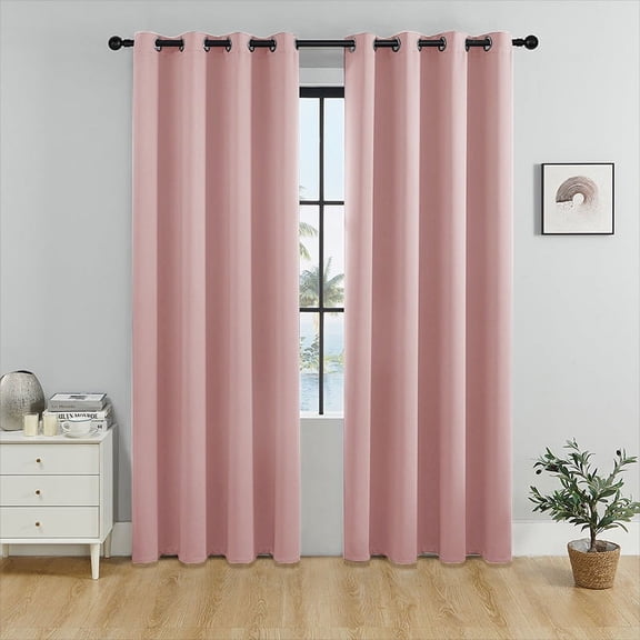 suxuMhao Blackout Curtains 2 Panels,42×84in Pink,Sunscreen Blackout Curtain for Bedroom,Thermal Insulated Blackout Curtains 84 Inches Long,Durable Polyester Curtains for Home Window Decor​