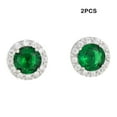 thumbnail image 2 of Pendientes de cobre Sonducket para mujer color Verde sólido redondos a la moda, 2 of 6
