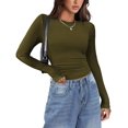 thumbnail image 6 of Zeagoo Womens Long Sleeve Top Stretch Crewneck Ribbed T-Shirt Fitted Basic Tops Business Casual Outfits, 6 of 6