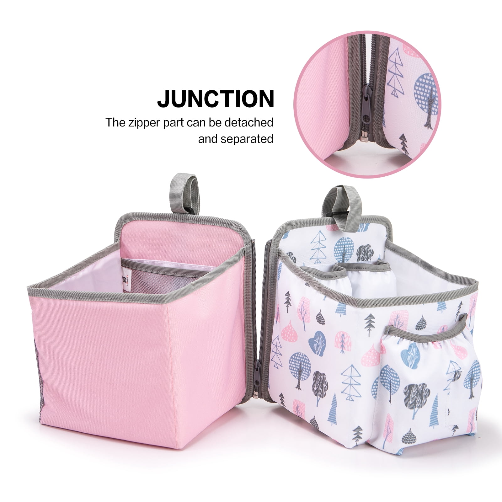 Baby Stroller Organizer Bag Bedside Caddy Diaper Storage Bin Hanging Storage Bag for Baby Bed/Baby Cart