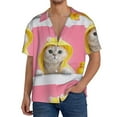thumbnail image 3 of KLL A Funny Cat Print Men's Shirt Short Sleeve Button Down Summer Cuba Beach Shirts- XX-Large, 3 of 7