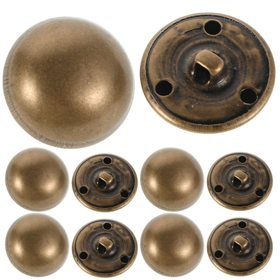 Tineasur 10Pcs Mushroom Domed Brass Buttons for Crafting Clothes and Coat Sewing