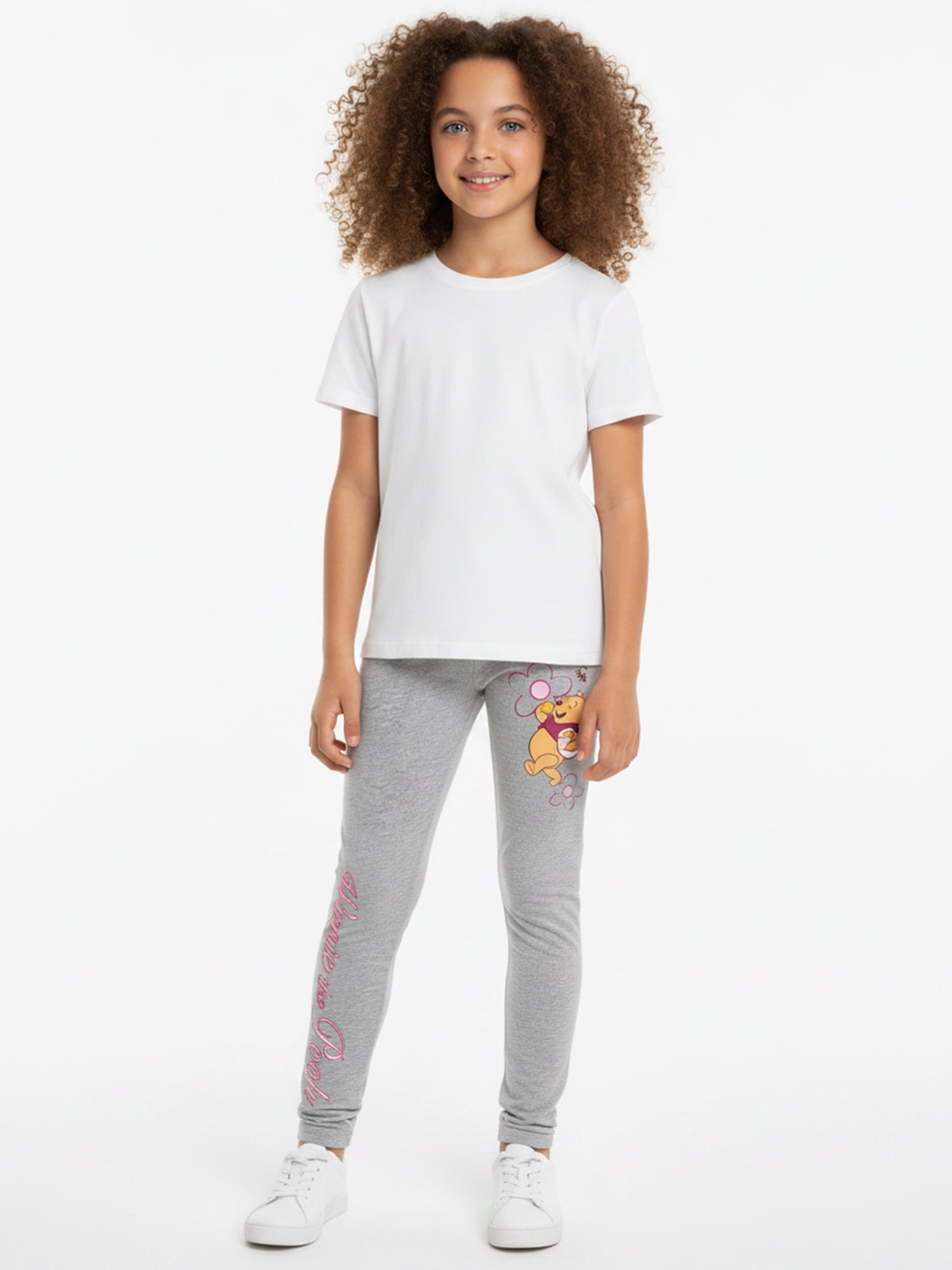 Winnie the Pooh Girls' Good Spring Graphic Leggings, Sizes 4-16