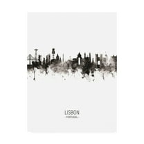 Trademark Fine Art 'Lisbon Portugal Skyline Portrait II' Canvas Art by Michael Tompsett
