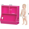thumbnail image 2 of CRXX Baby Toddler Bookshelf and Storage Organizer, Kids Cabinet and Bookcase, Wooden 3 Cubby Children Book Shelf for Playroom, Bedroom, Nursery, School 23.62'' H-2 Tier-Small-Pink, 2 of 9