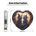 thumbnail image 3 of Uemuo Romantic Rose Animal Couple Print Compact Portable Pocket Makeup Mirror - Leather Cover, Elegant Travel Cosmetic Mirror for Purse, Pocket, and Handbag-Heart Shape, 3 of 9