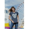 thumbnail image 4 of Womens Shell Heart T Shirt Cute Beach Lover Tropical Vacation Ocean Graphic Tee Womens Graphic Tees, 4 of 9