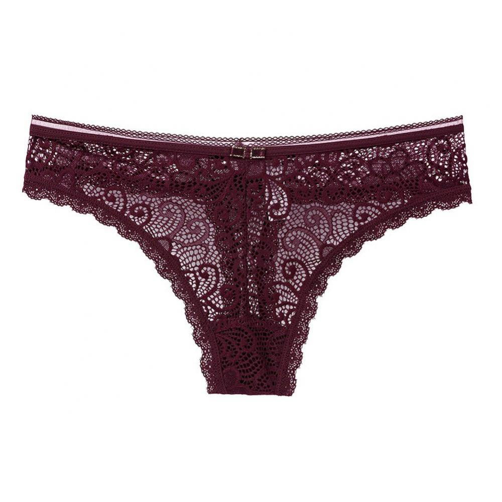 1-3PC Solid Color V Cut Briefs Cheeky Panty Lace Trim Underwear Lingerie Boudoir 