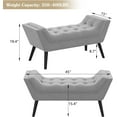 thumbnail image 2 of Andeworld Tufted Bed Bench Fabric Ottoman Footstools for Bed Room -Gray, 2 of 10