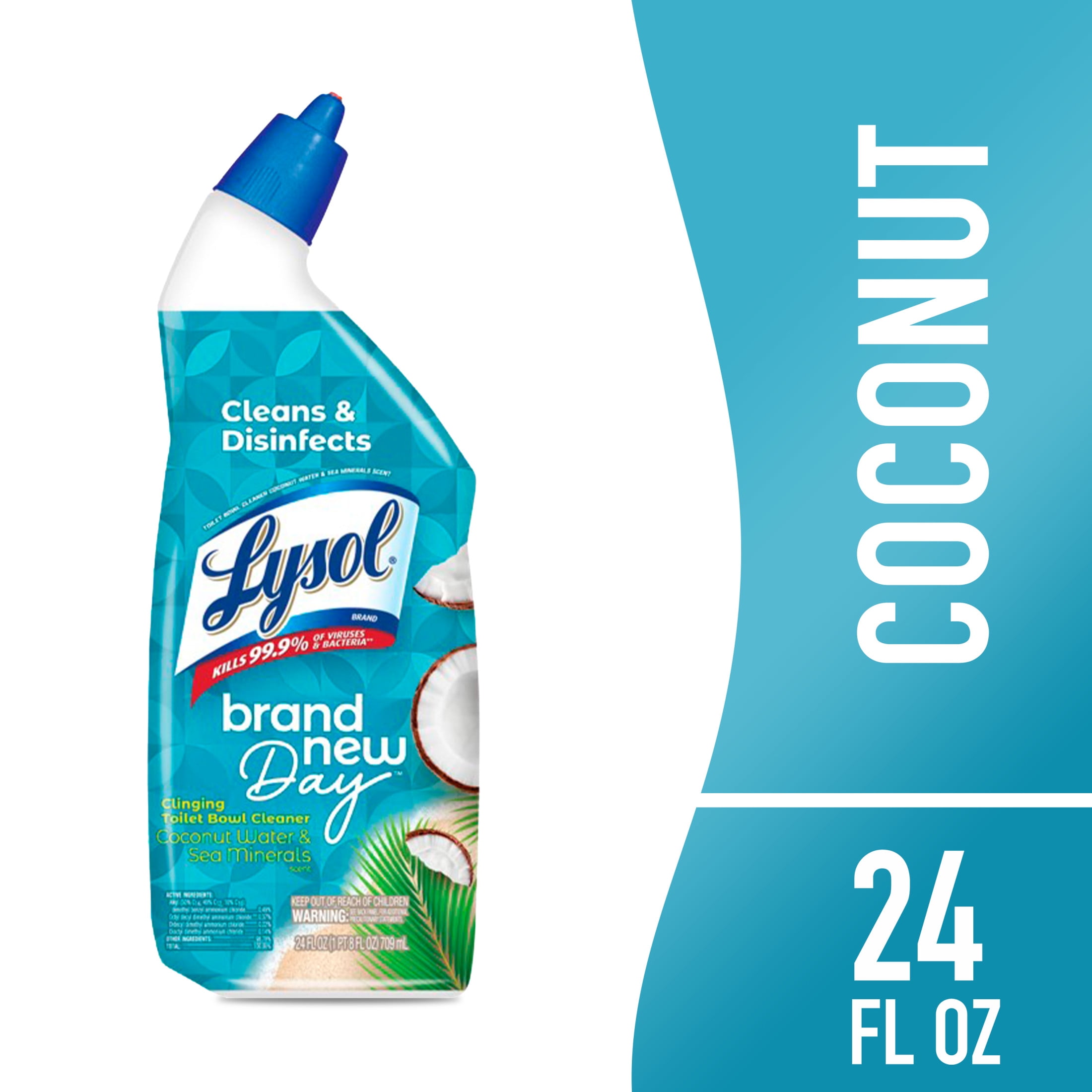 (4 pack) Lysol® Toilet Bowl Cleaner Gel, Brand New Day, Coconut & Sea Minerals, 24oz