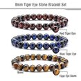 thumbnail image 2 of SZTXJ Women 8mm Natural Stone Lava Rock Diffuser Elastic Bracelet Yoga Agate Beads Bracelet Bangle, 2 of 5