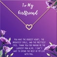 thumbnail image 2 of Anavia To My Girlfriend Necklace Gift, Card Gift for GF, Girlfriend Jewelry, Girlfriend Birthday Gift, Mother Gift-[Rose Gold Mini Crystal Heart, Royal Purple Gift Card], 2 of 3