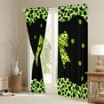 thumbnail image 3 of Castle Fairy Child Teens Adults Cheetah Print Bow Knot Blackout Curtains Set of 2 (52x84 Each),Old Fashion Leopard Print Window Curtains,Black Green Curtains and Drapes,Ultra Soft Home Decor, 3 of 6