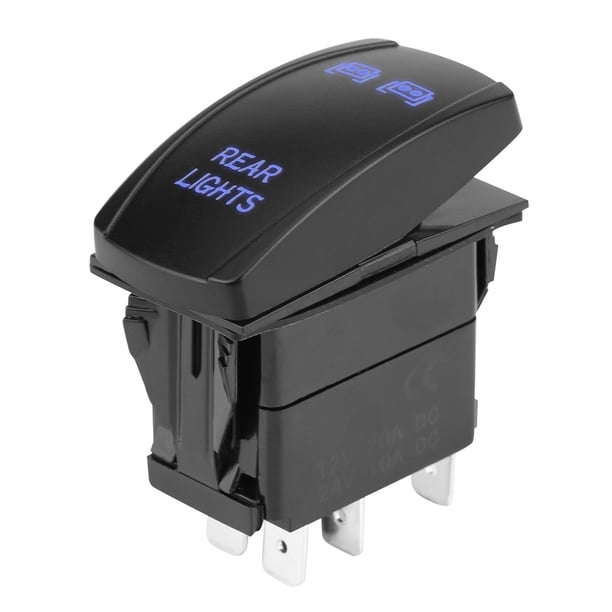 On OFF Rocker Switch,DC 12V/24V Blue LED Laser Rocker Switch Laser