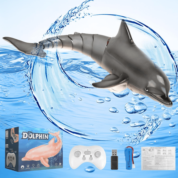 Remote Control Dolphin Toys 2.4G RC Dolphins Fish Toys for Swimming Pool Bathroom RC Boat Water Toys Christmas Gifts for 6 Year olds Boys Girls Kids