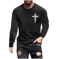 thumbnail image 5 of Blusas y camisas de manga larga con cuello redondo para hombre, blusa informal de manga larga con cuello redondo y estampado., 5 of 5