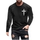 thumbnail image 5 of Blusas y camisas de manga larga con cuello redondo para hombre, blusa informal de manga larga con cuello redondo y estampado., 5 of 5