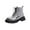 Silver, variant on Dasayo Ankle Booties for Women Chunky Motorcycle Black Sparkle Low Heel Riding Lace up Boots Shoes Women 36